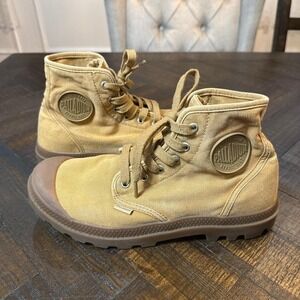 Palladium Pampa Hi Canvas Boots Tan Desert Combat Boots Men's 9